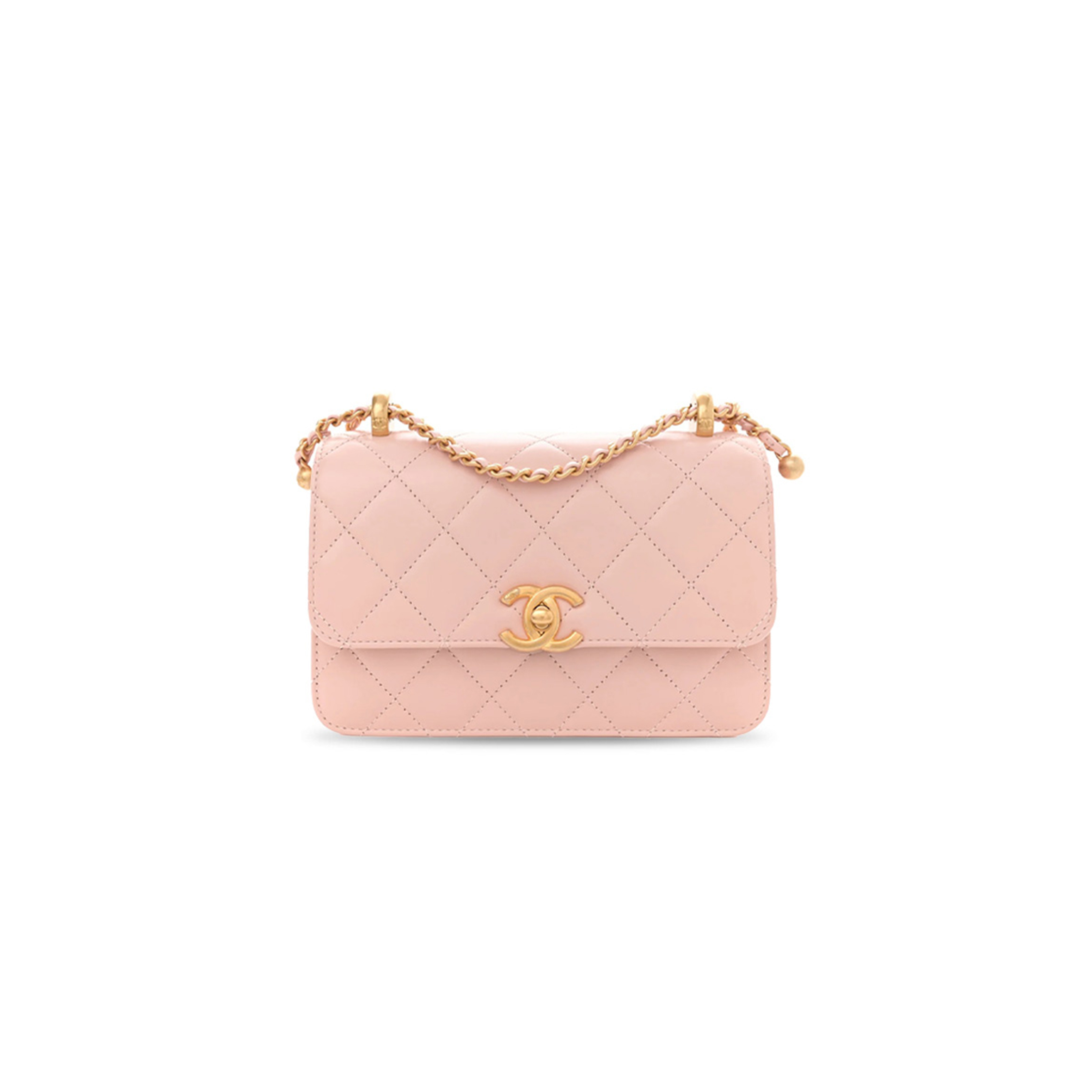 CHANEL CALFSKIN QUILTED MINI PERFECT FIT FLAP LIGHT PINK AS2615 (19*12*8cm)
